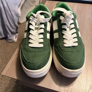 Madden Girl Forest Green and White Sneakers